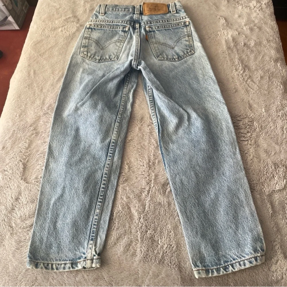Levi’s little Levi’s Light Blue Distressed Jeans vintage orange tab size youth 7